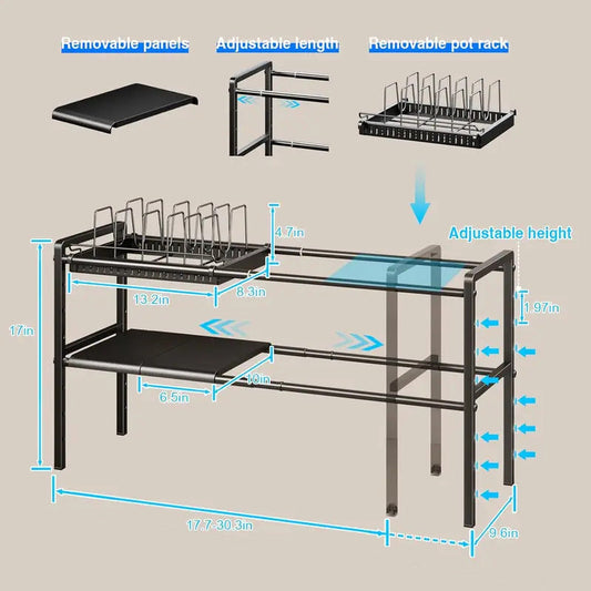 Under cabinet pot and bowl storage rack kitchen cookware storage box Image 2