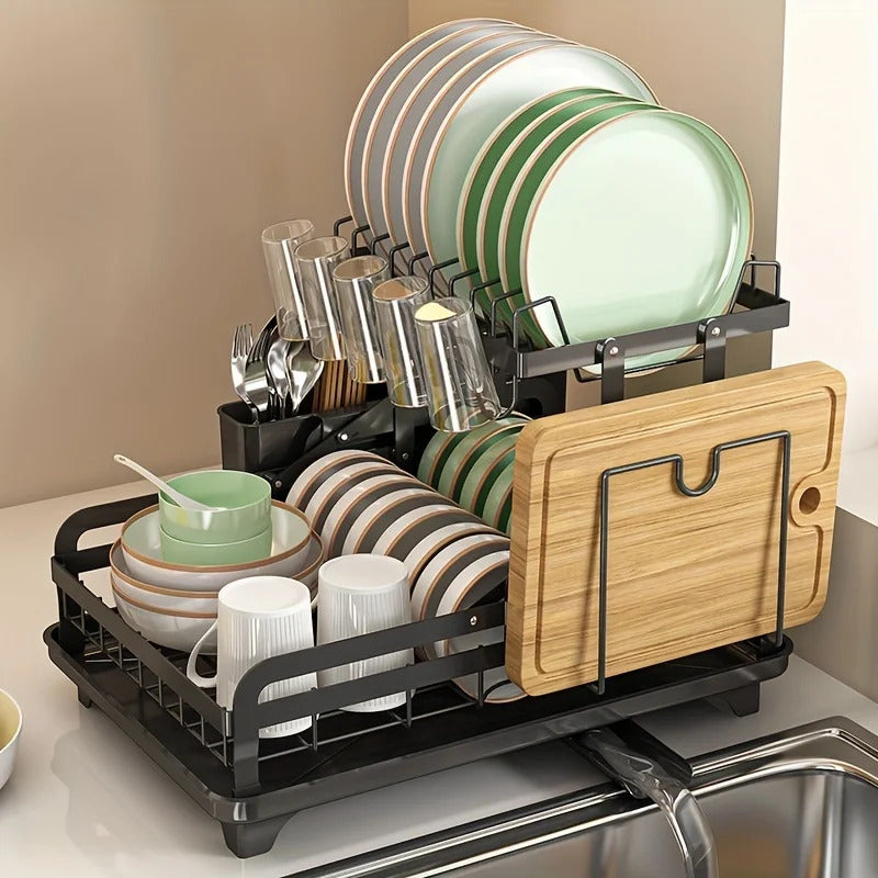 Multifunctional dish rack metal kitchen use Image 3