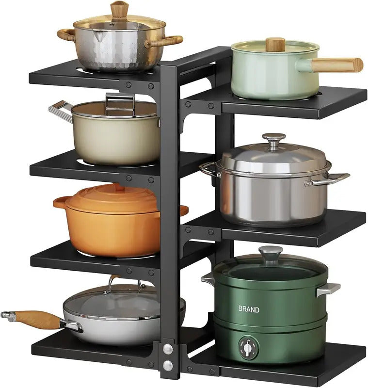 Kitchen storage rack for cookware storage and organization - black Image 1
