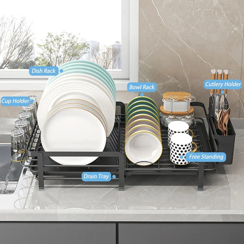 Expandable utensil drying rack suitable for kitchen countertops Image 4