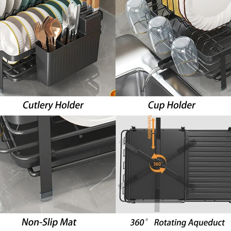 Expandable utensil drying rack suitable for kitchen countertops Image 5